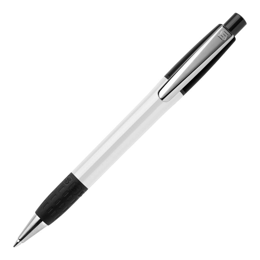 Kugelschreiber Semyr Grip Colour hardcolour - Weiss / Schwarz