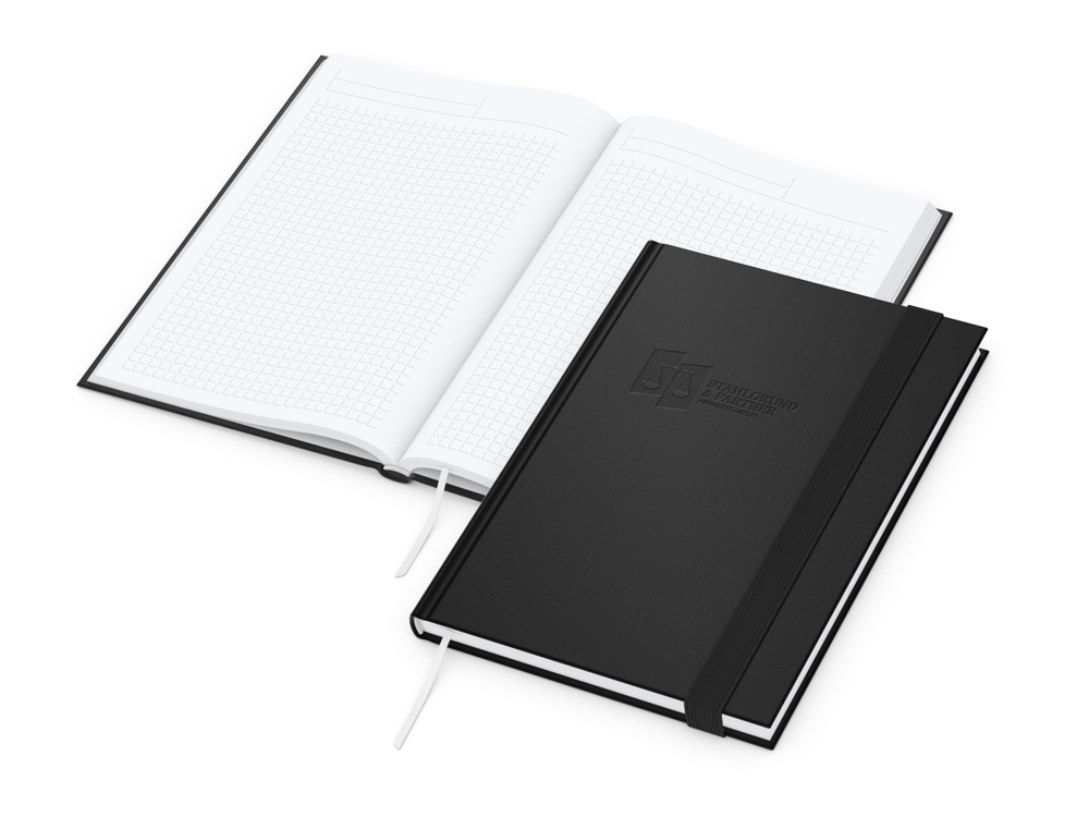 Notizbuch Visco-Book Buchleinen-Hardcover farbig A5 - Schwarz