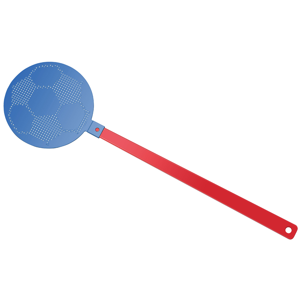 Fliegenklatsche "Fußball" - rot/blau