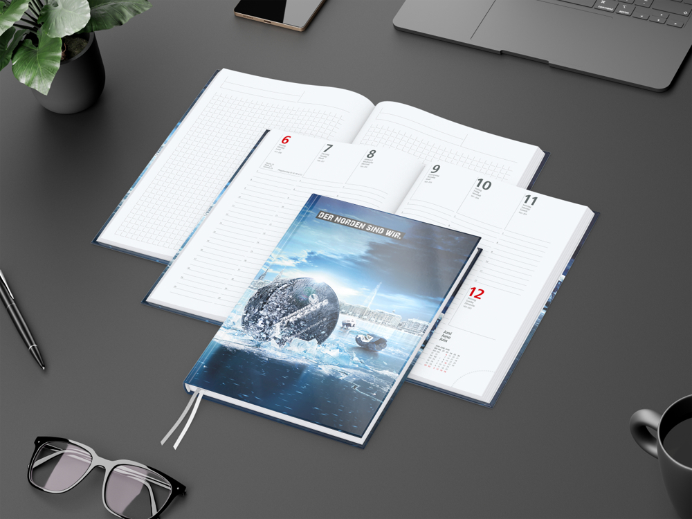 Wochenkalender vorne + Notizen hinten Note-Hybrid, A5, matt