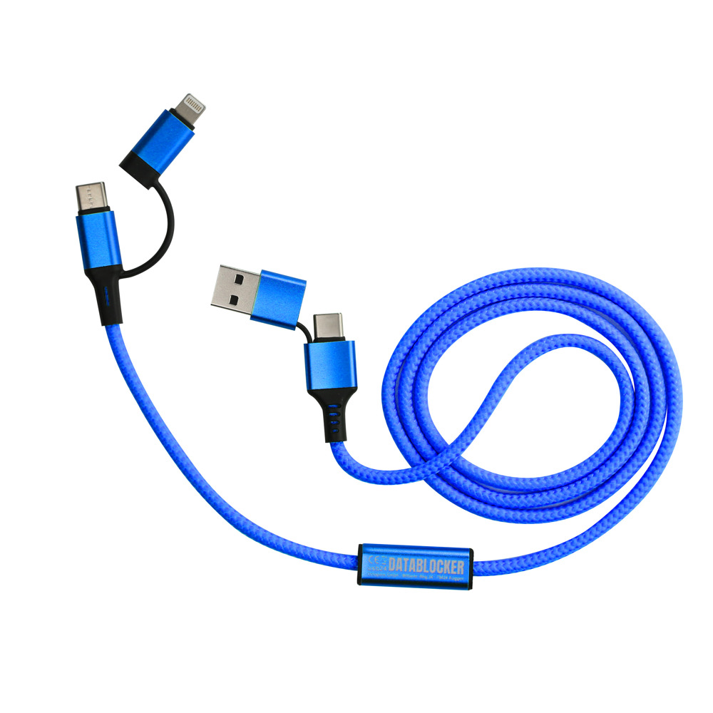 Datablocker XXL TEX-cable Ladekabel Fastcharge - blau gedeckt