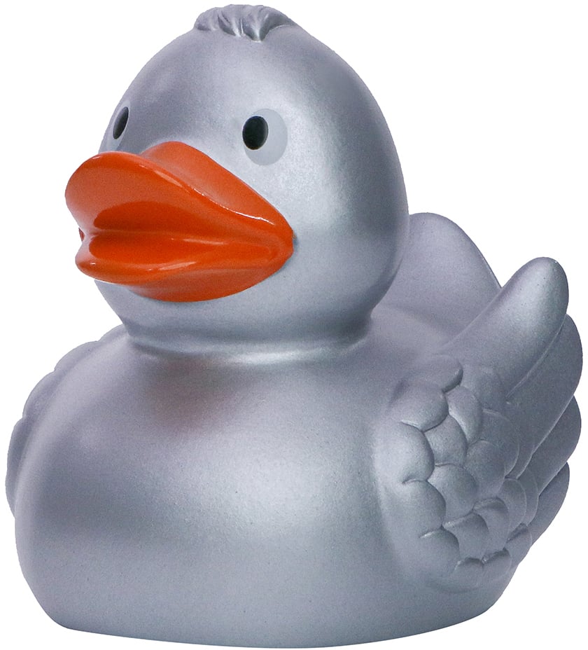 Quietsche-Ente, silber, 7,5 cm