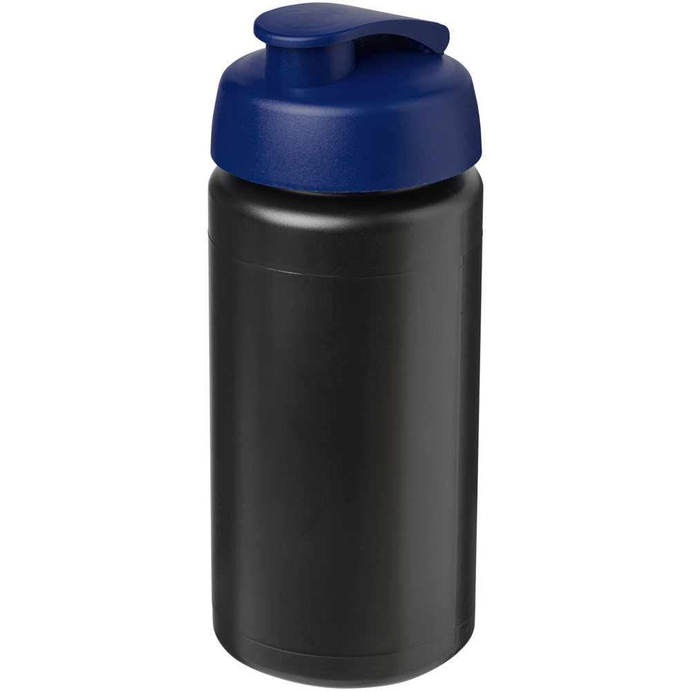 Baseline® Plus grip 500 ml Sportflasche mit Klappdeckel - schwarz, blau
