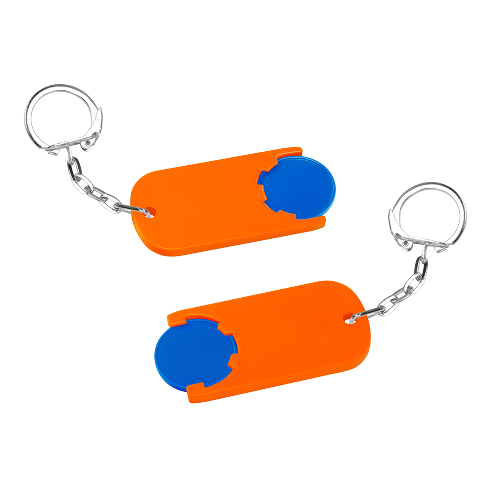 Chiphalter mit 1€-Chip "Alpha" - blau/orange