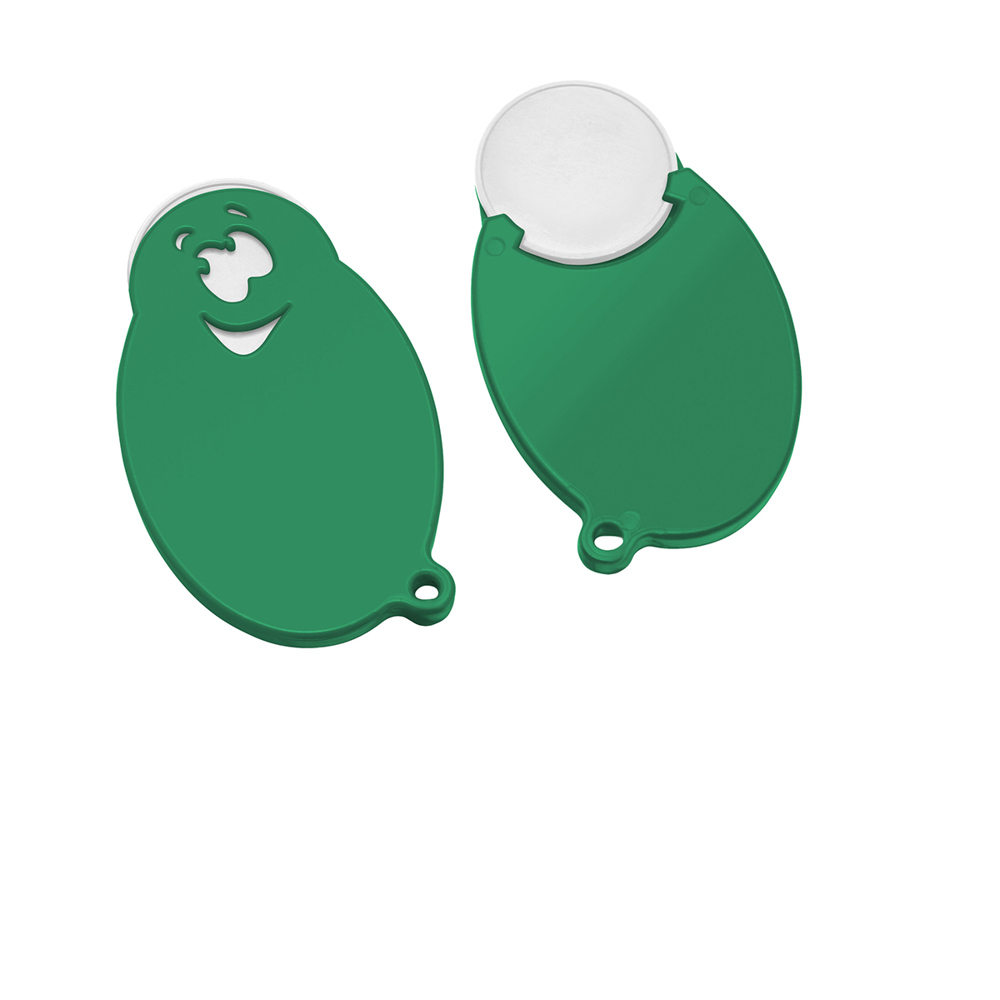 Chiphalter mit 1€-Chip "Gesicht" - Weiß/Grün
