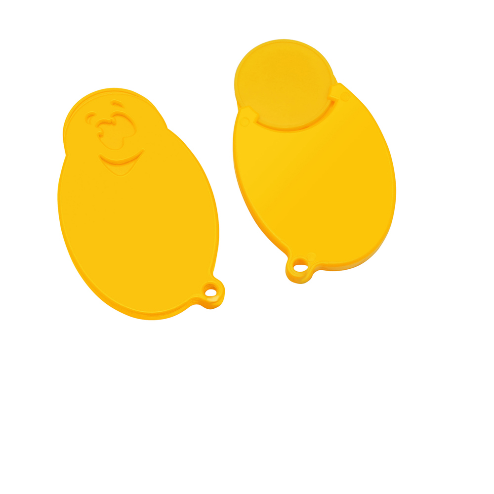 Chiphalter mit 1€-Chip "Gesicht" - gelb/gelb