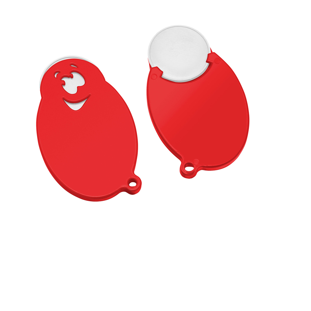 Chiphalter mit 1€-Chip "Gesicht" - Weiß/Rot