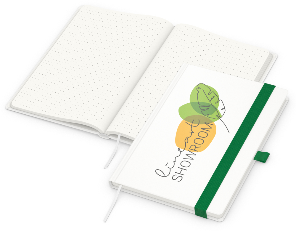 Notizbuch Match-Book RECYCLING Hardcover individuell bedruckt - grün