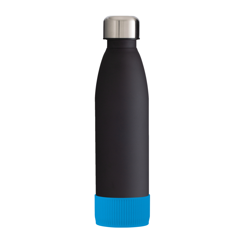 Trinkflasche GLASS - cyan, schwarz