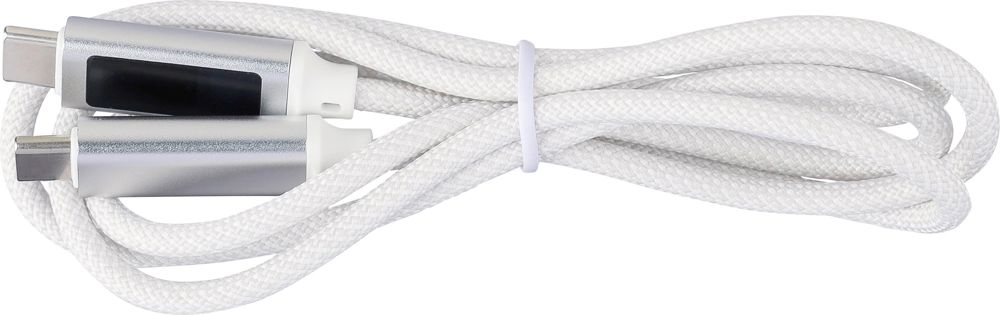 Ladekabel aus Nylongewebe 65W Claudia - Weiß