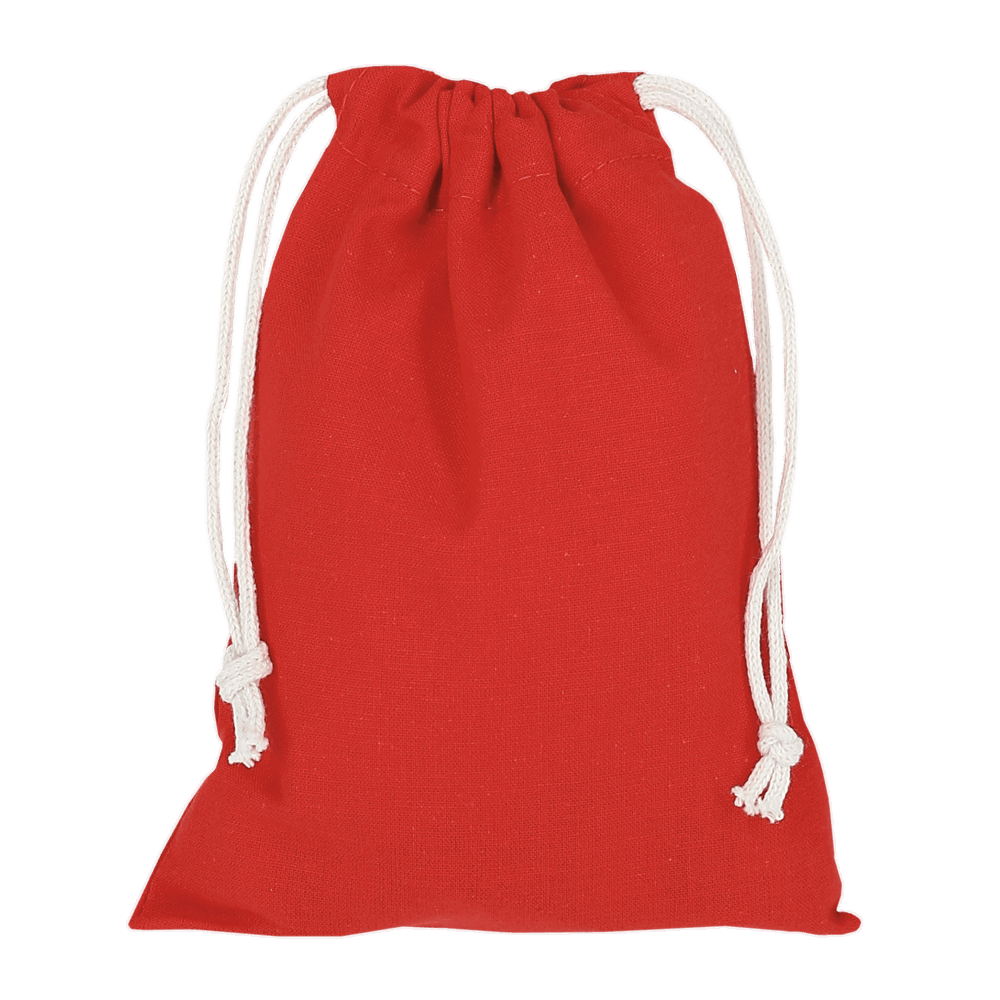 Baumwoll-Zuziehbeutel, OEKO-TEX®, 15 x 20 cm, ca. 140 g/m² - Rot