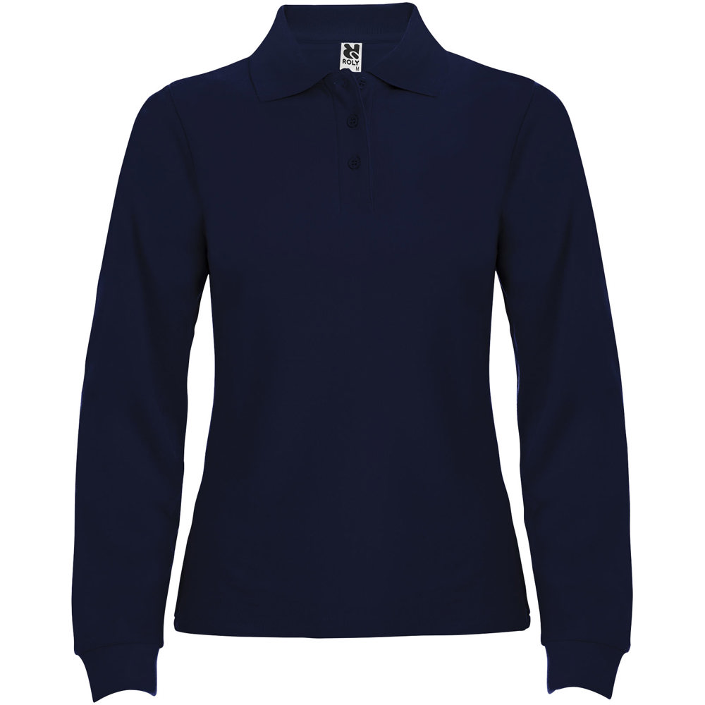Estrella Langarm Poloshirt für Damen - marineblau