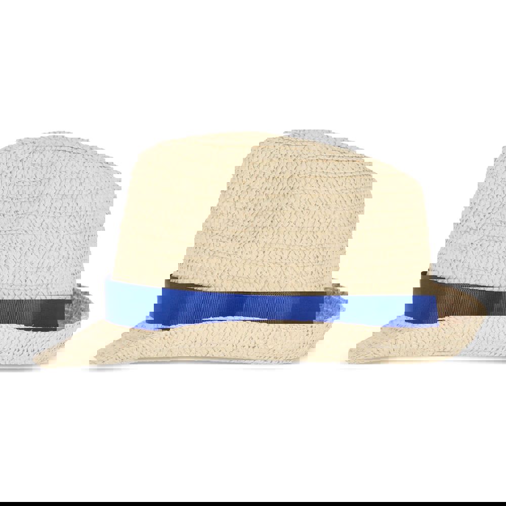 Pflanzlicher Strohhut mit farbigem Band