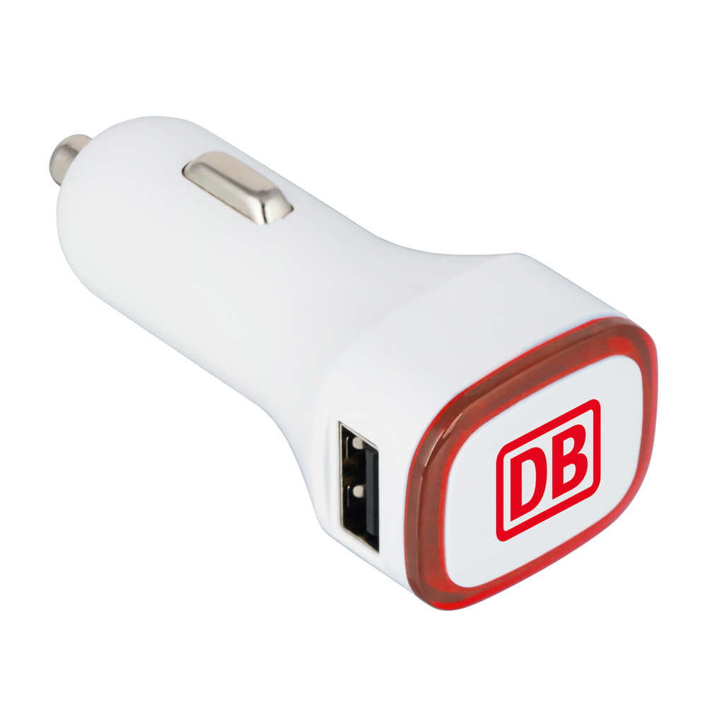 USB-Autoladeadapter COLLECTION 500 - rot, weiß / rot