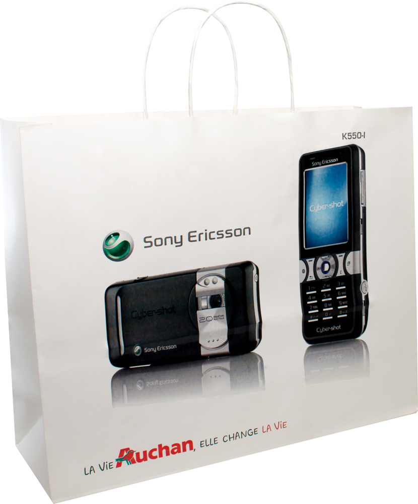 Tragetasche BASIC mit gedrehten Papierkordeln, 36 x 12 x 30 cm