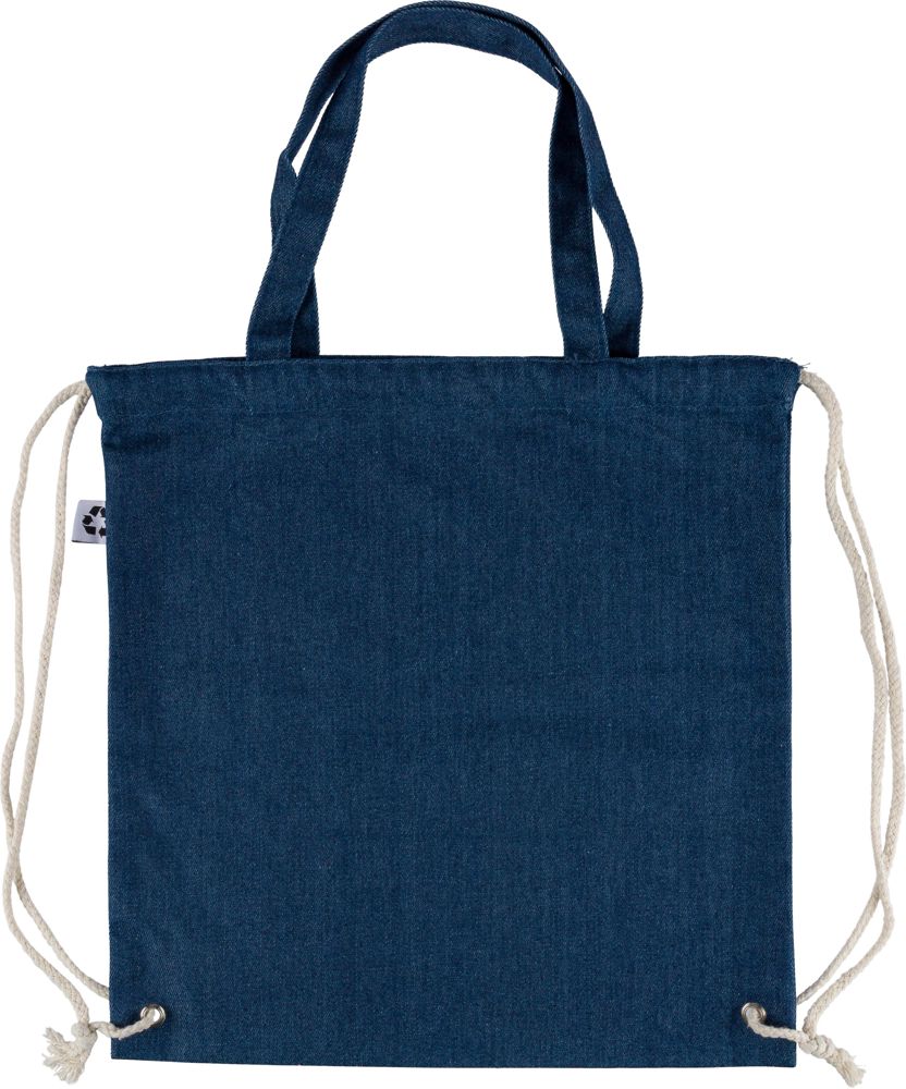 Recycelte Denim-Kordeltasche Dex