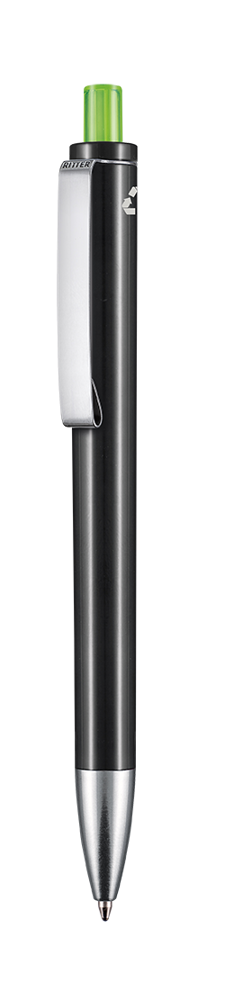Kugelschreiber EXOS RECYCLED - schwarz recycled/gras grün TR.