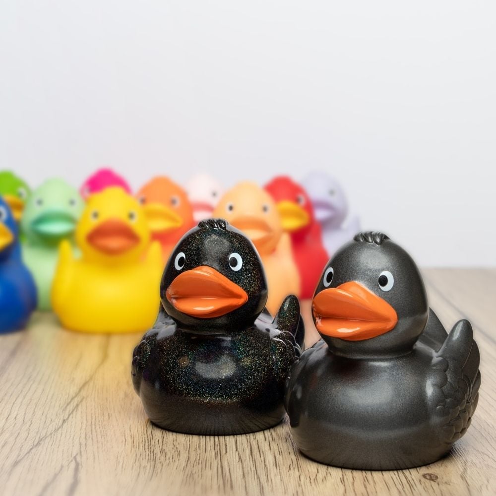 Quietsche-Ente, anthrazit, 7,5 cm