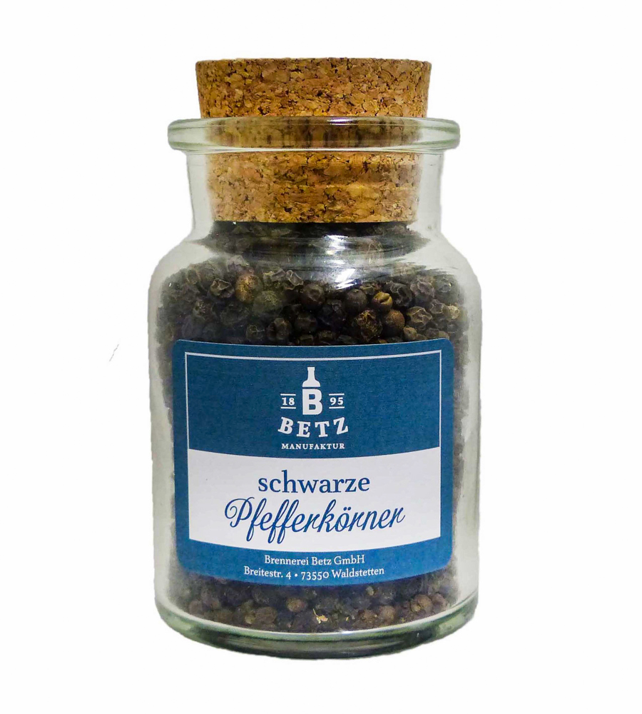 Schwarzer Pfeffer ganz im Korkenglas, 85 g