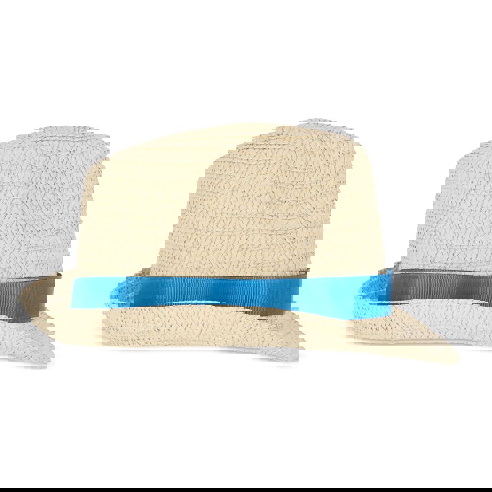 Pflanzlicher Strohhut mit farbigem Band