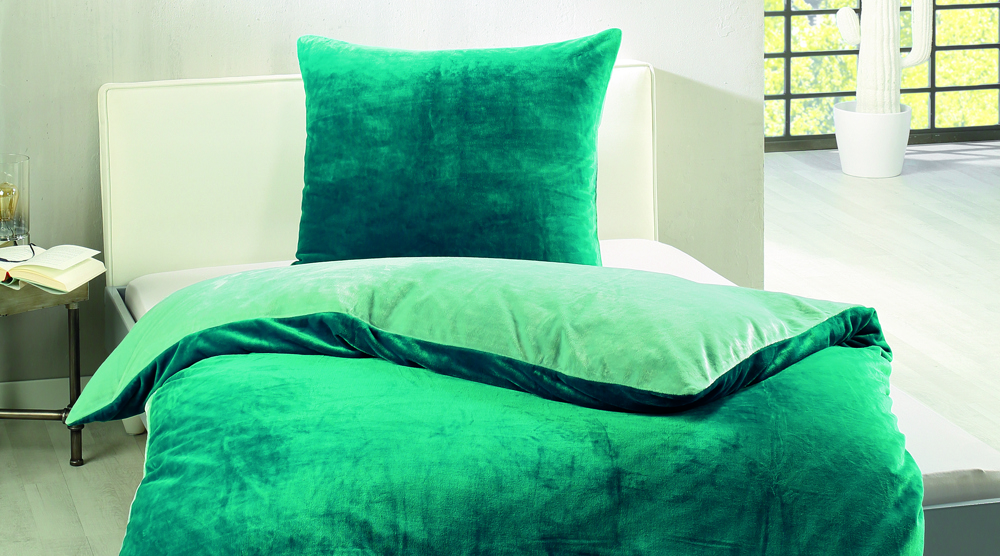 Wende Bettwäsche in Cashmere-Feeling - aqua/petrol