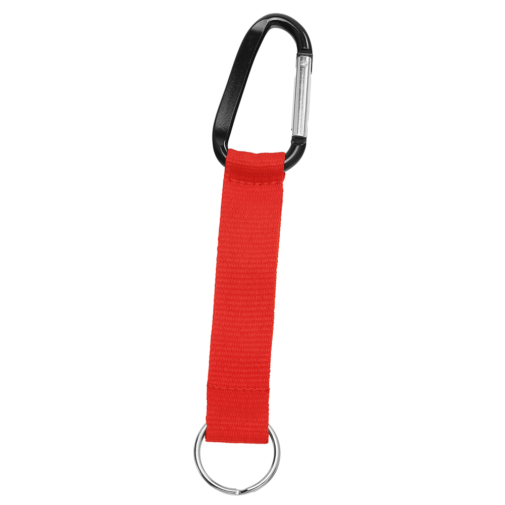 Kurz-Schlüsselband/Kurz-Lanyard "Duo" - Signalrot (ca. Pantone 485C)/schwarz