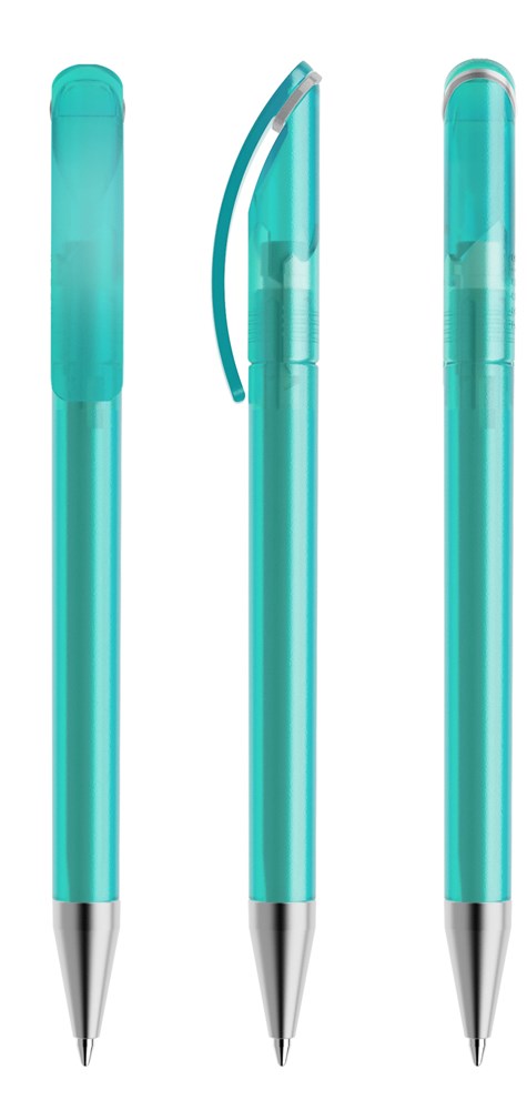 Prodir DS3TFS Frosted with Satin Metal Nose-Cone - Aqua gefrostet