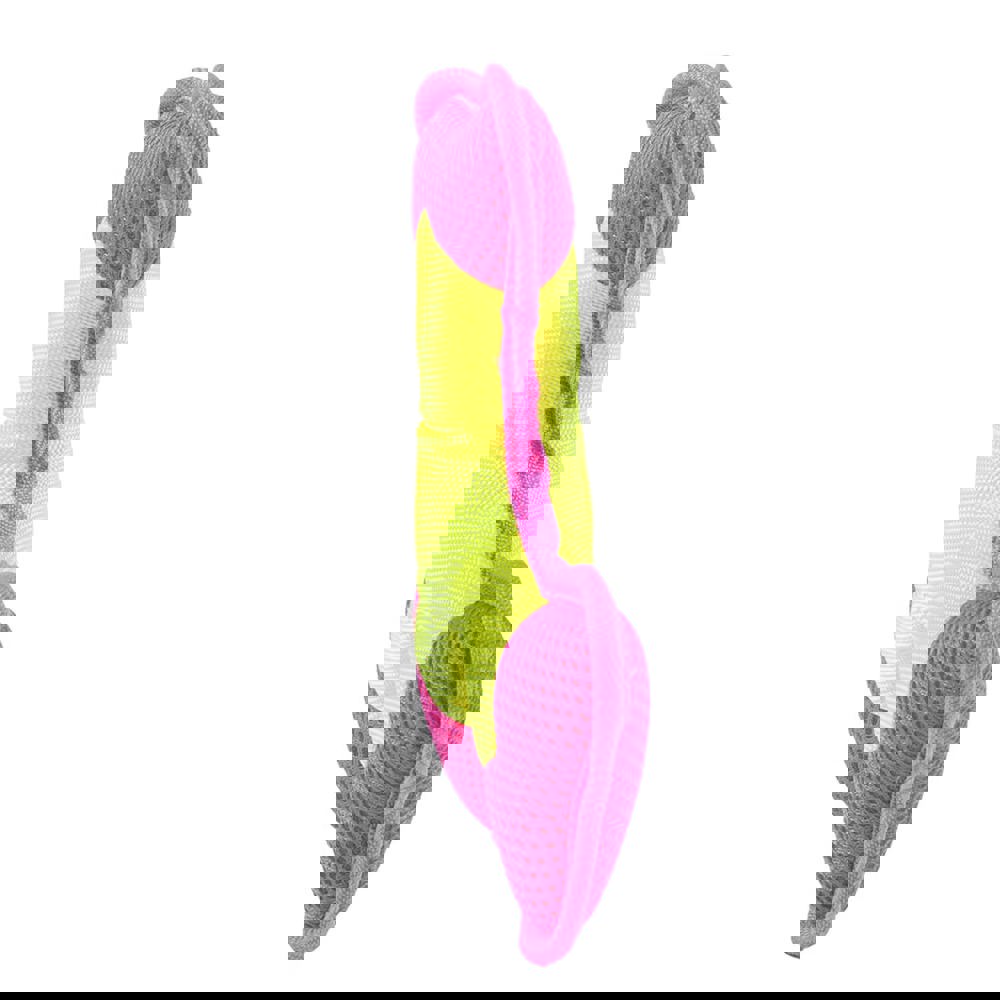 Hundespielzeug Flying Triple, gelb/pink, S