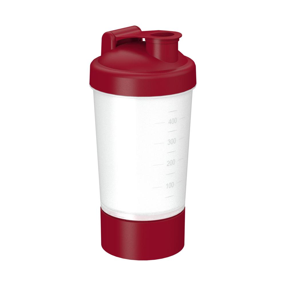 Shaker "Protein", Pro 1, 0,40 l - transparent/standard-rot