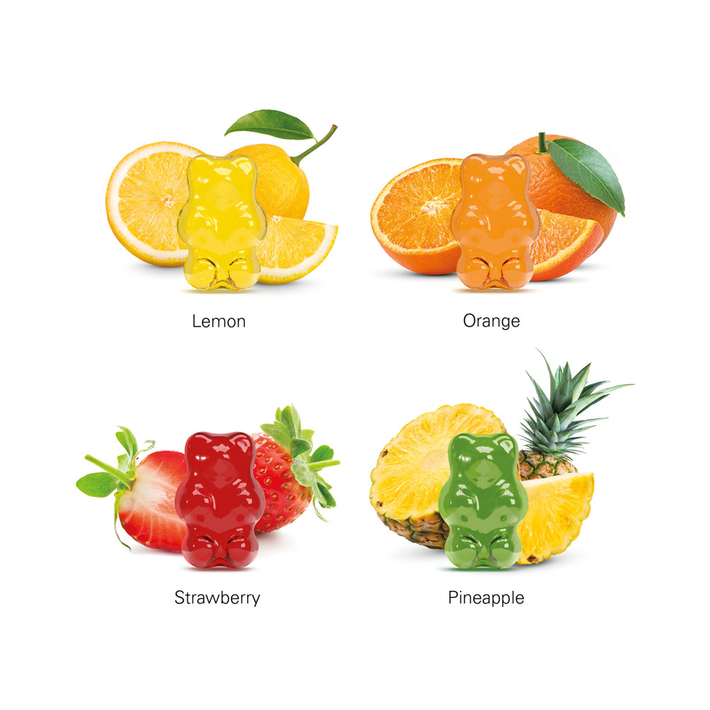 Fruchtgummi Tetraeder, Folie weiß, Trolli Fruchtgummi Auto-Mischung