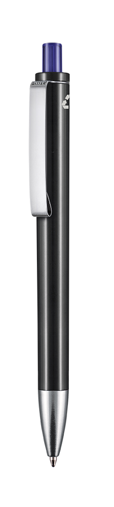 Kugelschreiber EXOS RECYCLED - schwarz recycled/ozean-blau TR/FR