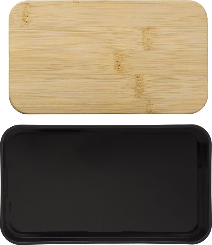 Doppellagige PP-Lunchbox Maxton - Schwarz