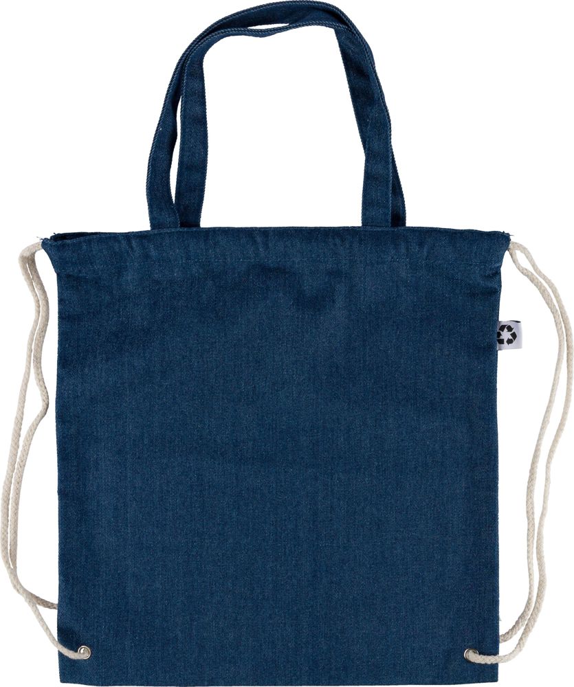 Recycelte Denim-Kordeltasche Dex - blau
