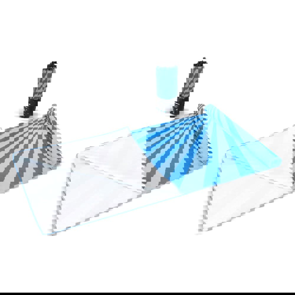 R-PET-Schnelltrocknungs-Strandtuch 100 × 180 cm, Sublimationsdruck - blau