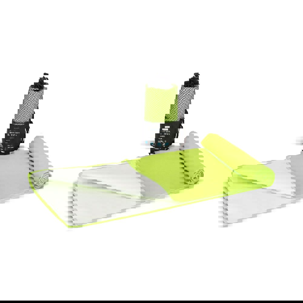 R-PET-Schnelltrocknungshandtuch 40 × 80 cm mit Beutel, Sublimationsdruck. - Hellgrün