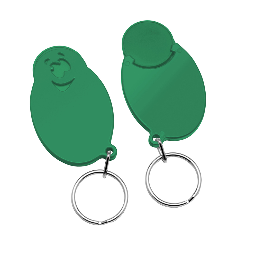 Chiphalter mit 1€-Chip "Gesicht" - grün/grün