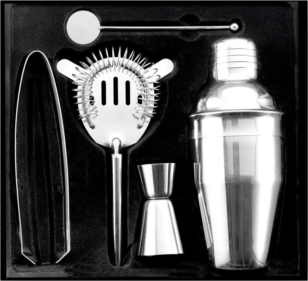 Cocktailshaker-Set aus Edelstahl Natalina - silber