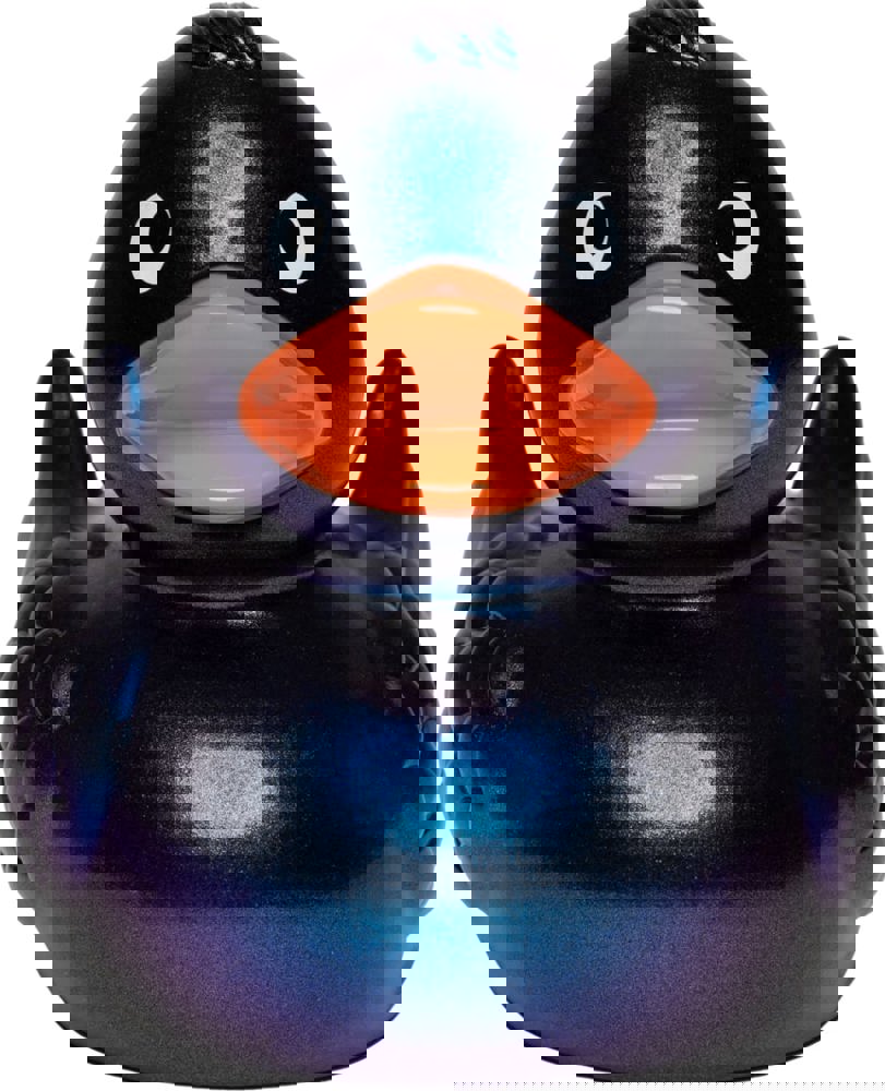 Quietsche-Ente, metallic/blau, 7,5 cm