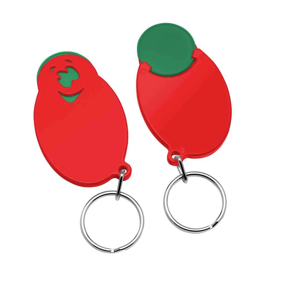 Chiphalter mit 1€-Chip "Gesicht" - grün/rot
