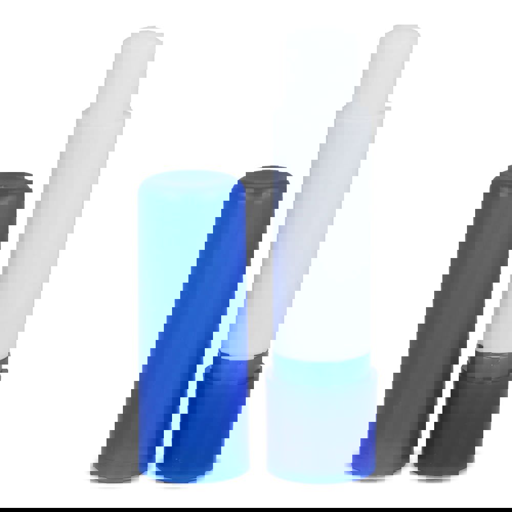 Klassischer Lippenpflegestift aus recycelten Materialien - Ecru / Blau