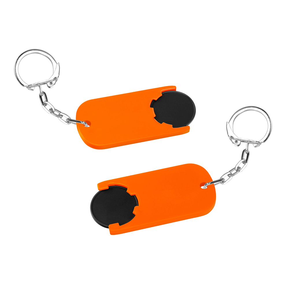 Chiphalter mit 1€-Chip "Alpha" - schwarz/orange