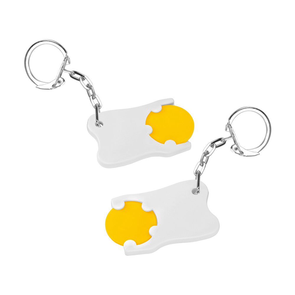 Chiphalter mit 1€-Chip "Zahn" - Gelb/Weiß