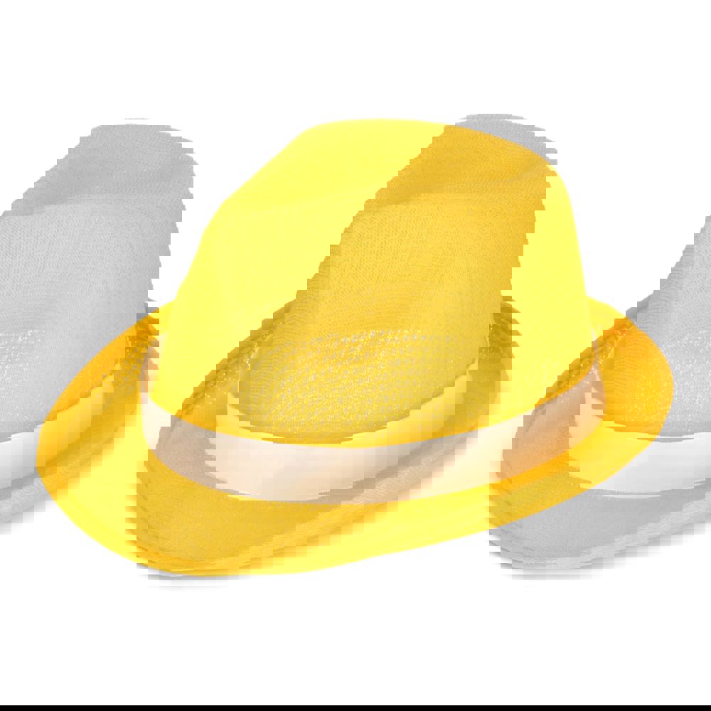 Polyestermütze mit band - gelb