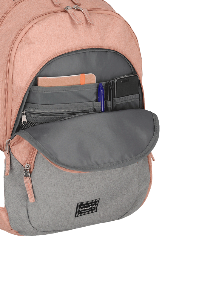 TRAVELITE BASICS Rucksack Melange, Rosa/Grau
