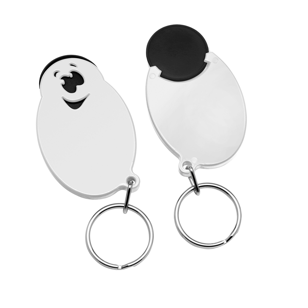 Chiphalter mit 1€-Chip "Gesicht" - Schwarz/weiß