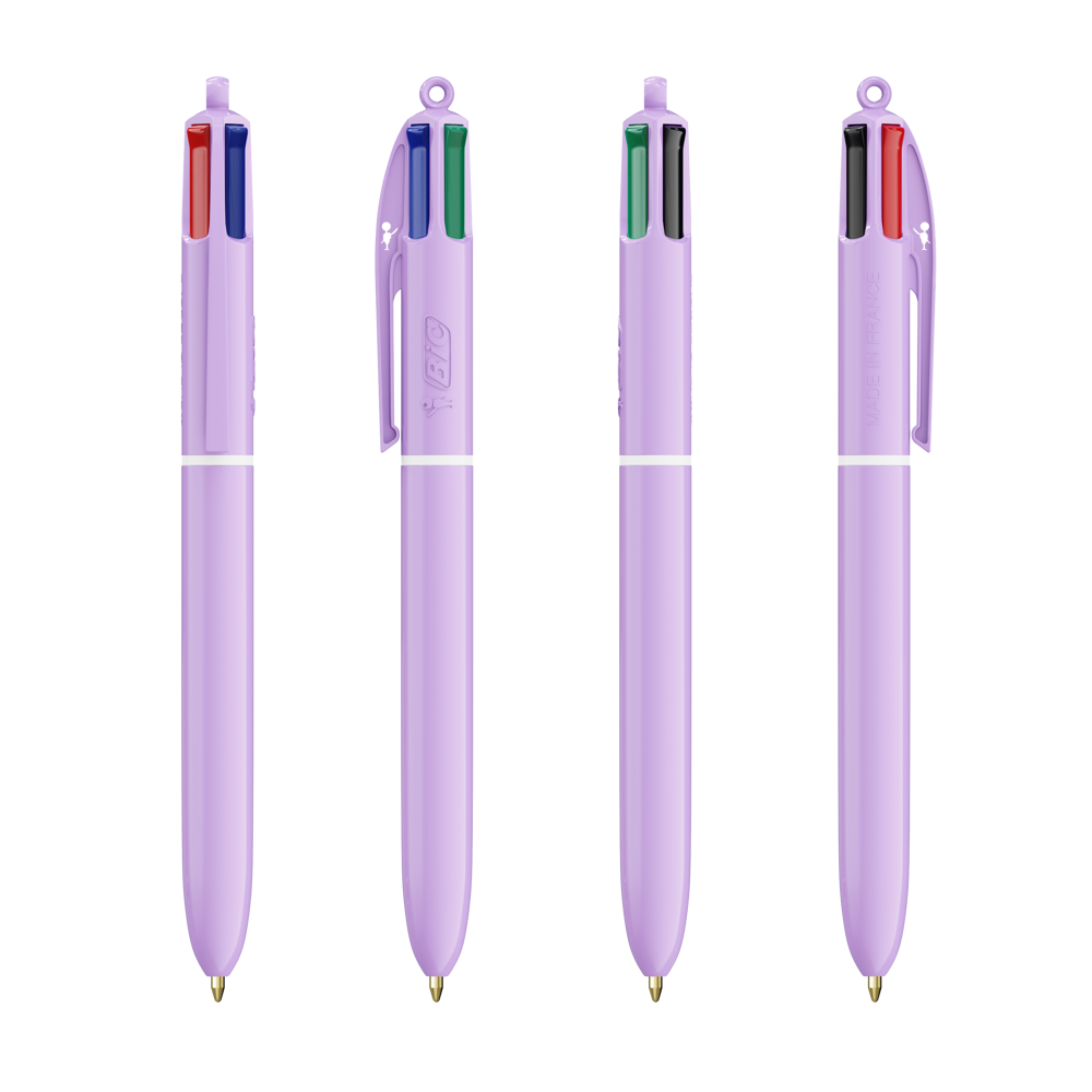 BIC® 4 Colours® Pastel + Lanyard - pastelllila