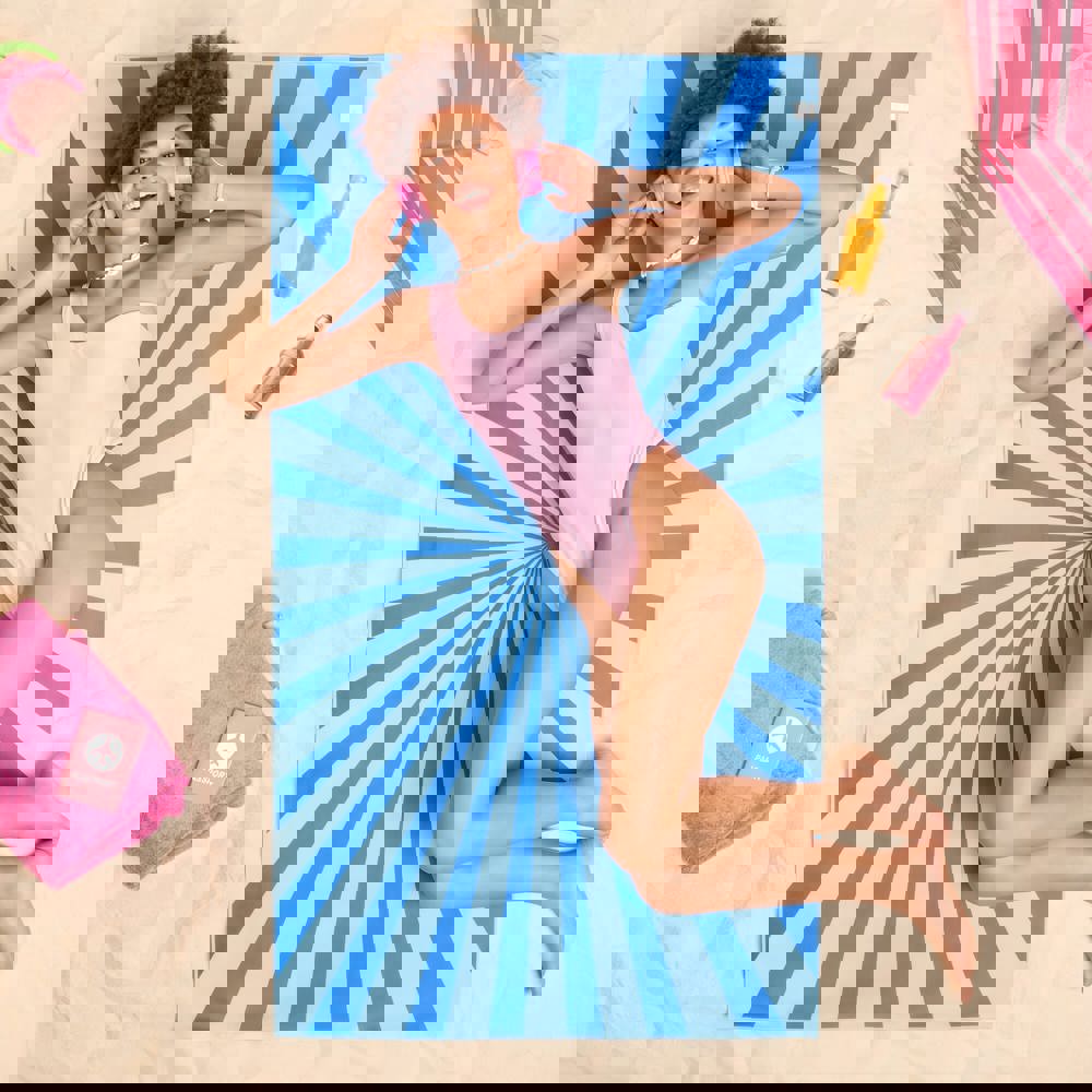 R-PET-Schnelltrocknungs-Strandtuch 100 × 180 cm, Sublimationsdruck