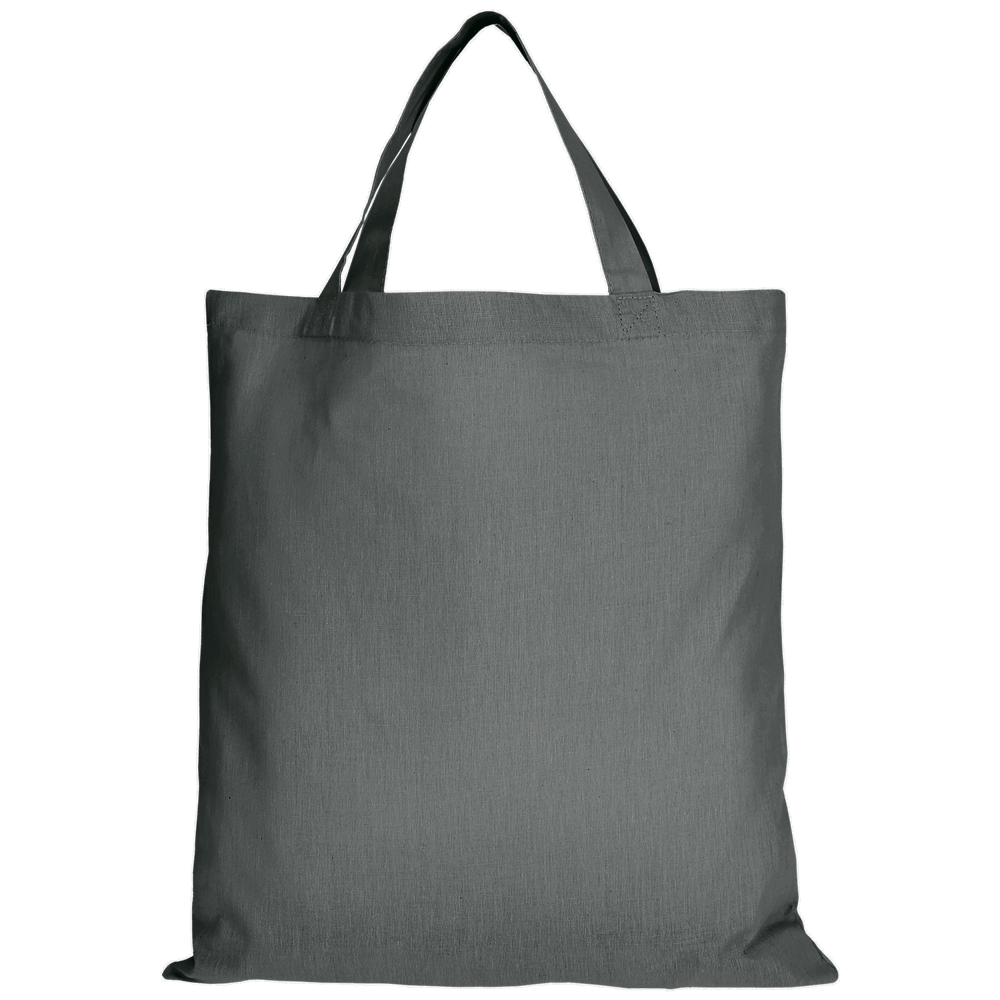 Baumwolltasche - OEKO-TEX®, ca. 140 g/m², mit zwei kurzen Henkeln - stahlgrau