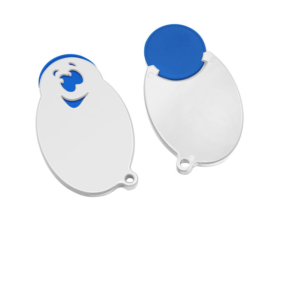 Chiphalter mit 1€-Chip "Gesicht" - Blau/Weiß