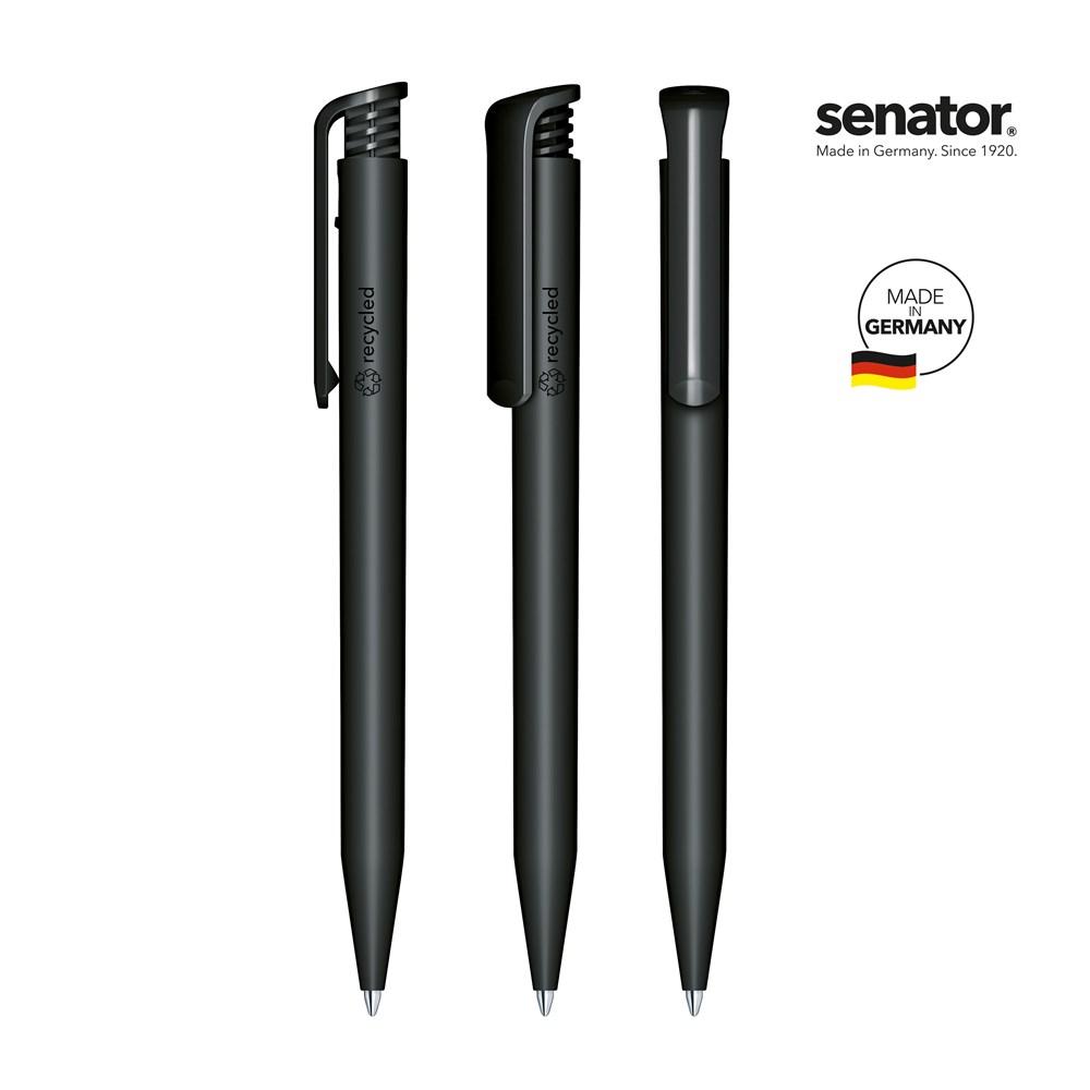 senator® Super Hit Matt Recycled  Druckkugelschreiber - Schwarz